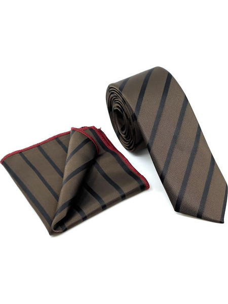 Legend - L-050-7705C - Brown Stripes - Γραβάτα - brown