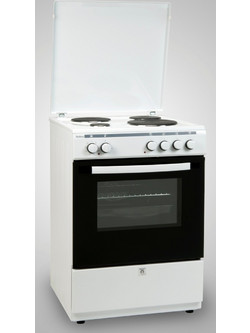 Robin B-64 White Κουζίνα Ηλεκτρική 65lt με Εμαγιέ Εστίες 60cm