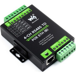 Industrial RS485 to Ethernet RJ45 w/PoE - 4-CH Serial Server