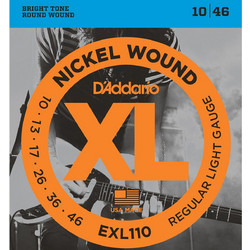 D'Addario EXL110 Σετ 6 Χορδές Ηλεκτρικής Κιθάρας Nickel Plated Steel 10-46" Light Tension