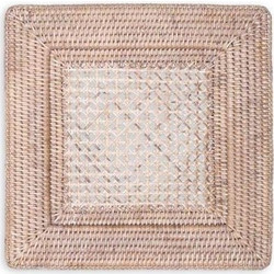 Πιάτο Παρουσίασης Rattan Mπεζ Tετράγωνο Caspari (31x31 cm)