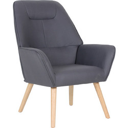 Martin Home Πολυθρόνα Μπερζέρα Nabuk Ύφασμα Γκρι NATTALY 0706-Ε-00021791