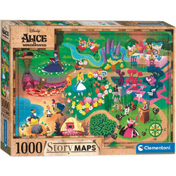 Puzzle Clementoni Disney Maps Alice In Wonderland 1000 Κομμάτια