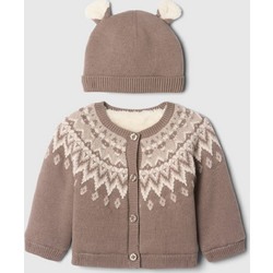 Καφέ Βρεφικό Fair Isle Cozy Ζακέτα Πουλόβερ Σετ plymouth rock