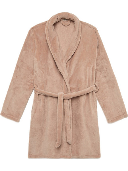 Minerva Γυναικεία Ρόμπα Χειμωνιάτικη Fleece Μπεζ 96-53080-794