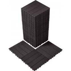 VEVOR Σετ 36 Αδιάβροχων Πλακιδίων Δαπέδου 12"x12" για Βεράντα Σκούρο Καφέ HDDBSL4TBTSZO4PBXV0