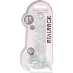 Shots RealRock Crystal Ρεαλιστικό Dildo με Βεντούζα & Όρχεις 23cm Clear