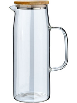 Κανάτα Bamboo Essentials Γυάλινη 1000Ml Με Καπάκι Estia