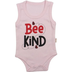 Κορμάκι Βρεφικό Αμάνικο Bee Kind G9014 - ΡΟΖ