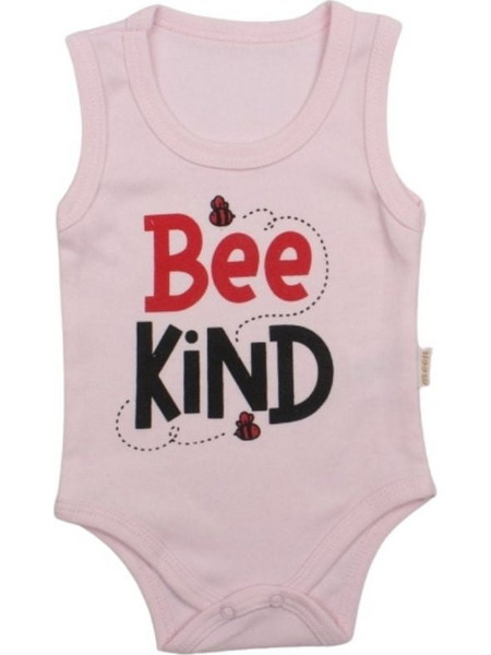 Κορμάκι Βρεφικό Αμάνικο Bee Kind G9014 - ΡΟΖ
