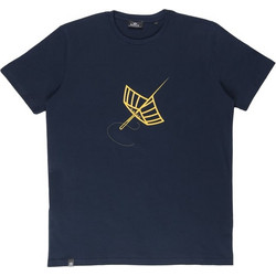 KAYAK T-SHIRT AEGEAN ΚΟΝΤΟΜΑΝΙΚΟ ΜΠΛΕ ΜΕ ΛΑΙΜΟΚΟΨΗ ΚΑΙ ΤΟ ΛΟΓΟΤΥΠΟ ΤΟΥ BRAND ΕΜΠΡΟΣ ΚΑΝΟΝΙΚΗ ΓΡΑΜΜΗ
