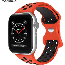ΛΟΥΡΑΚΙ ΣΙΛΙΚΟΝΗΣ SONIQUE SPORT ΓΙΑ APPLE WATCH (42/44/45/49MM) ΚΟΚΚΙΝΟ/ΜΑΥΡΟ
