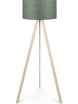 Φωτιστικό δαπέδου Rosling Megapap Mdf/ύφασμα Pvc χρώμα φυσικό/χακί 38x38x140εκ