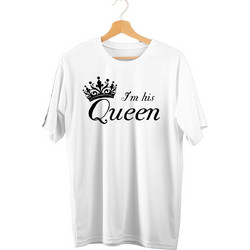 Γυναικεία Κοντομάνικη Μπούζα I'm His Queen IMHIS889-Λευκό