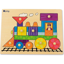 Παιδικό Puzzle Andreu Toys Ξύλινο Σφηνωμάτων Train 10 Κομμάτια