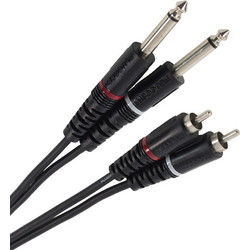 PLUGGER Τερματισμένο Καλώδιο 2xRCAM-2xJACK6.3mm Mono, 1.5m