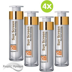 Frezyderm Sunscreen Velvet Technology Αντηλιακή Κρέμα Προσώπου Αντιγηραντική Κατά των Πανάδων SPF50 4x50ml