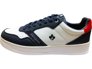 Ανδρικό sneaker χρώμα λευκό με μπλε και κόκκινες λεπτομέρειες (ΚΩΔ.PAP2)