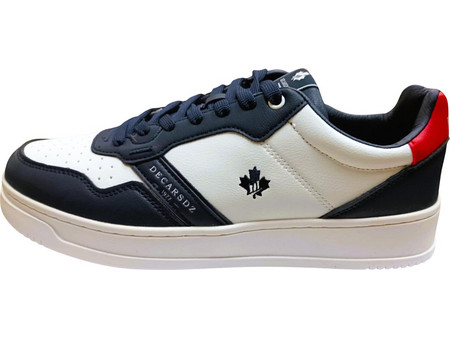 Ανδρικό sneaker χρώμα λευκό με μπλε και κόκκινες λεπτομέρειες (ΚΩΔ.PAP2)