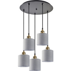 Home Lighting Κρεμαστό Φωτιστικό Οροφής Πολύφωτο Γκρι SE21-BR-10-5BL-SH2 77-8737