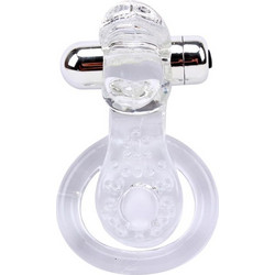 Chisa Novelties Get Lock The Tongue Ελαστικό Δαχτυλίδι Πέους με Δόνηση 1.5cm Διαφανές