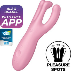 Satisfyer Threesome 4 Motors Διπλός Δονητής για Ζευγάρια με App Control Ροζ