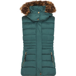 Funky Buddha Αμάνικο Γυναικείο Μπουφάν Χειμωνιάτικο Puffer Μακρύ Πετρόλ FBL010-102-01
