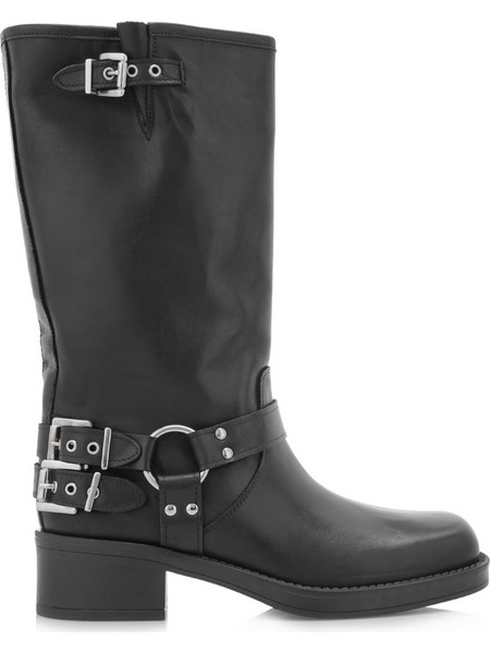 GISEL MOIRE BIKERS T27931043002 - ΜΑΥΡΟ ΔΕΡΜΑ NEW YORK-NERO VITELLO