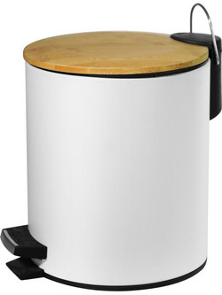 Karag 1555 Bamboo Χαρτοδοχείο Απορριμμάτων 5lt Λευκό ματ