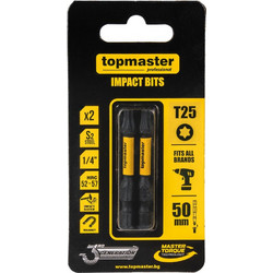 Μύτες κατσαβιδιού Impact Torx με Μέγεθος TX25 50mm 2τεμ. 338738 TOP MASTER