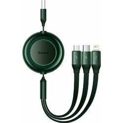 Καλώδιο Baseus Bright Mirror II 3in1 USB to Type-C / Lightning / micro USB 3.5A 1.1m Green CAMJ010006