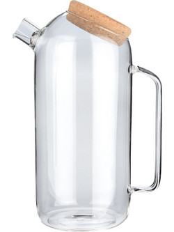 Estia Κανατα Γυαλινη 1800ml με Καπακι Φελλου