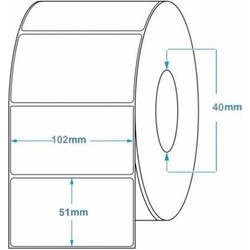 Inkjet High gloss ετικέτες 102mm x 51mm, 610 ετικέτες(συμβατή με Epson C33S045539)