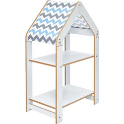Ραφιέρα τ. Montessori Zoilen pakoworld λευκό-μπλε mdf 50x30x80εκ