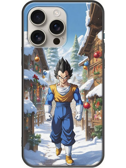 Θήκη Xmas Anime - Vegeta iPhone 16 Pro Black TPU (Μαύρη Σιλικόνη)