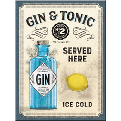 Nostalgic Μεταλλικό μαγνητάκι Gin & Tonic Served Here