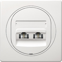 EON Double telephone socket 2xRJ12 6/4 Cat 3, white