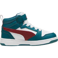 Puma Rebound V6 Mid AC Παιδικά Sneakers Μποτάκια Πετρόλ Λευκά 396542-18