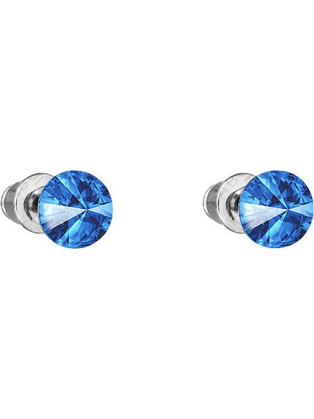 Σκουλαρίκια καρφωτά με κρύσταλλο swarovski 0.6cm χρώμα ζαφείρι (F1098)