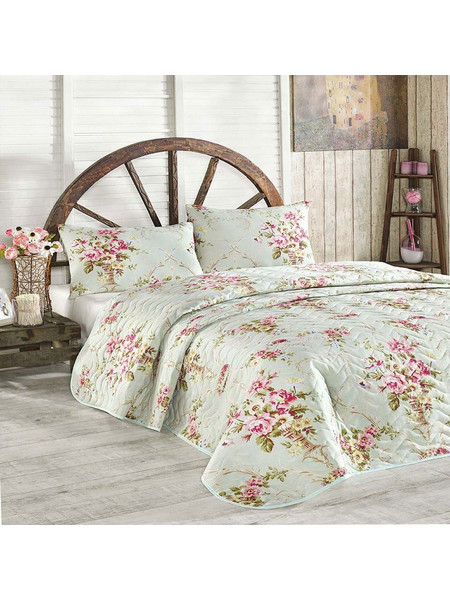 Κουβερλί Alanur 143EPJ7224 (Σετ 3τμχ) Mint-Pink L'Εssentiel Maison Διπλό 200x220cm Βαμβάκι-Πολυέστερ