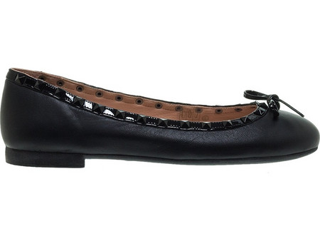 Mourtzi Flat Stud Ballerinas Leather Black