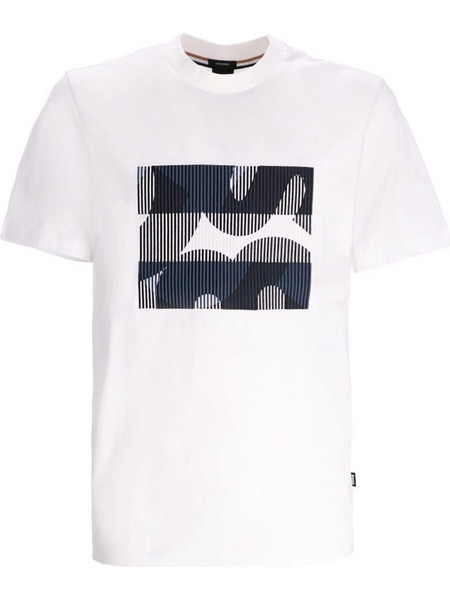 Ανδρικό T-shirt Λευκό με Λογότυπο Boss 50531862-101