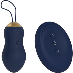 Dream Toys Apollo Remote Controlled Κλειτοριδικός Δονητής Δονητής Egg για Ζευγάρια με Τηλεχειριστήριο 7cm Μπλε
