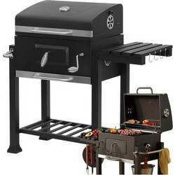 Aria Trade Φορητή Ψησταριά Μπάρμπεκιου Barbeque BBQ Κάρβουνου, με 2 Σχάρες Θερμόμετρο 110x47x105cm