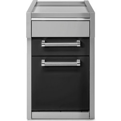Μονάδα πάγκου 46cm με δύο συρτάρια μαύρα & ένα inox SWING G4C-P-AN Steel