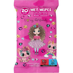 Υγρομάντηλα Ταξιδίου Girl Cute Pets - 20 τμχ