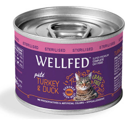 Wellfed Sterilised Adult Grain Free Pate with Turkey & Duck 200gr