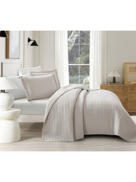 Mabelle (Beige) Μαξιλαροθήκες 100% cationic/melange & καπιτονέ κέντημα Μαξ/θήκες 50x70/2τεμ Liolios Home