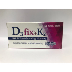 Uni-Pharma D3 Fix 800iu & K2 45μg 60 Ταμπλέτες