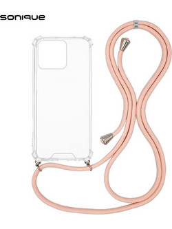 Sonique Armor Clear Θήκη Σιλικόνης με Κορδόνι (Honor X8b) Ροζ
